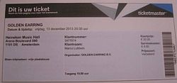 2013-12-13 Golden earring ticket Amsterdam - HMH
