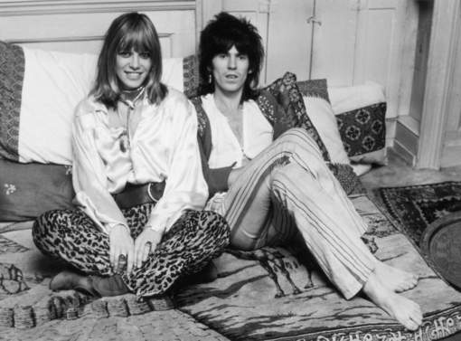 Rolling Stone Keith Richards and his girlfriend Anita Pallenberg, 9th December 1969. (Photo by McCarthy/Daily Express/Hulton Archive/Getty Images)